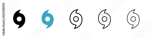 Hurricane icons in Multiple Styles Set. Vector Illustration