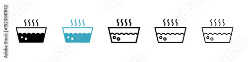 Hot Water icons in Multiple Styles Set. Vector Illustration