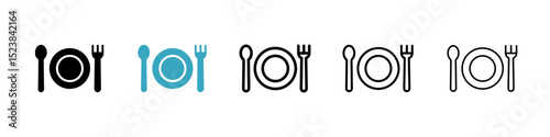 Food icons in Multiple Styles Set. Vector Illustration