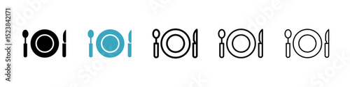 Food icons in Multiple Styles Set. Vector Illustration