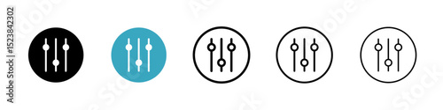 Equalizer icons in Multiple Styles Set. Vector Illustration