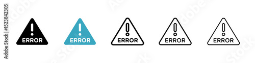 Error icons in Multiple Styles Set. Vector Illustration