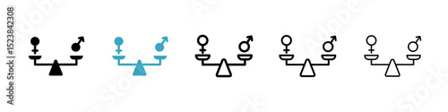 Equality icons in Multiple Styles Set. Vector Illustration