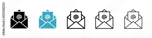 Email icons in Multiple Styles Set. Vector Illustration
