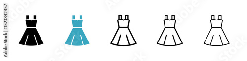 Dress icons in Multiple Styles Set. Vector Illustration