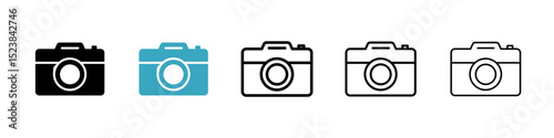 Camera icons in Multiple Styles Set. Vector Illustration