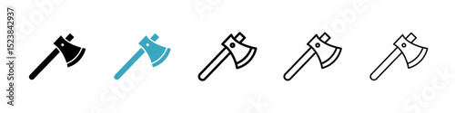 Axe icons in Multiple Styles Set. Vector Illustration