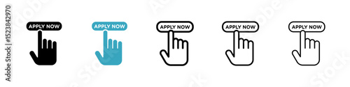 Apply icons in Multiple Styles Set. Vector Illustration