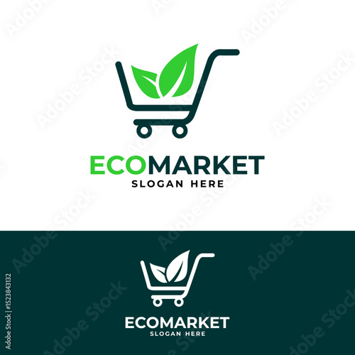 green leaves shopping cart logo