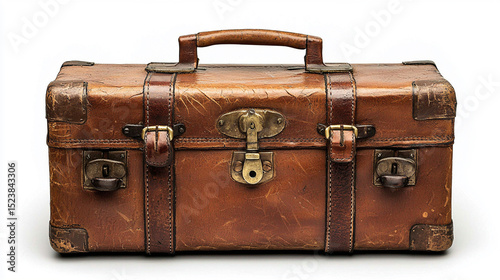 Vintage Leather Suitcase Rustic Elegance in Still Life