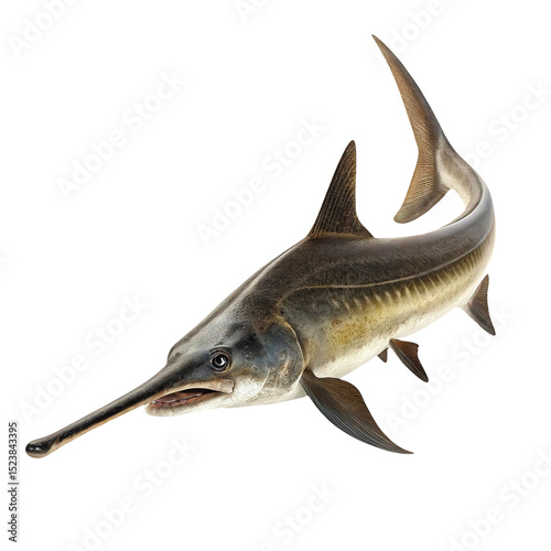 Polyodontidae Fish Isolated on Transparent Background