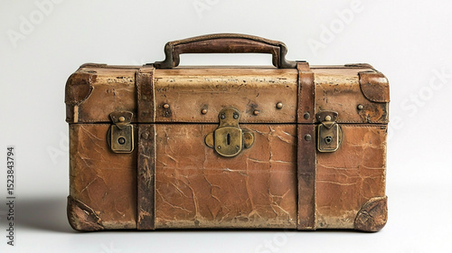 Vintage Leather Suitcase Rustic Charm and Worn Elegance