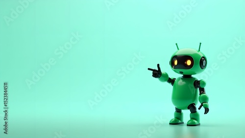 Robot character with friendly expression and thumb up