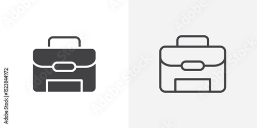 Suitcase icon vector symbol for mobile apps and website UI designs.