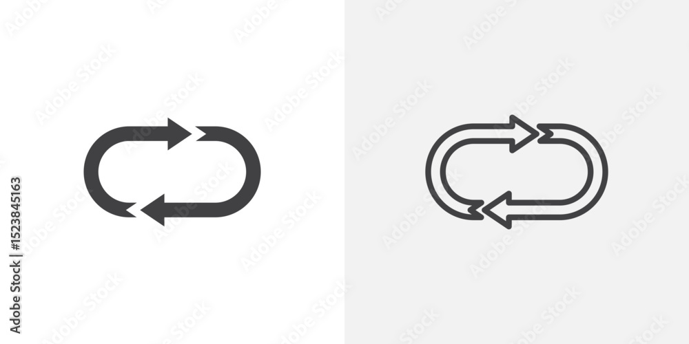 Repeat icon vector symbol for mobile apps and website UI designs. Repeat icon vector symbol for mobile apps and website UI designs.