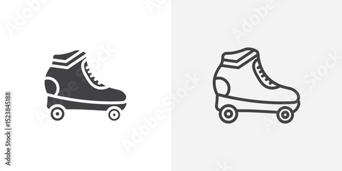 Roller skates icon vector symbol for mobile apps and website UI designs.