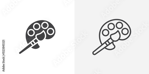 Palette icon vector symbol for mobile apps and website UI designs.