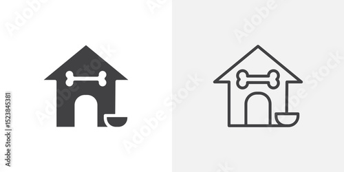 Pet house icon vector symbol for mobile apps and website UI designs.