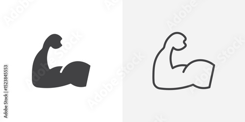 Muscle icon vector symbol for mobile apps and website UI designs.