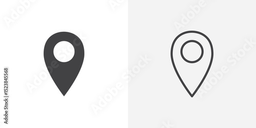 Navigation pin icon vector symbol for mobile apps and website UI designs.