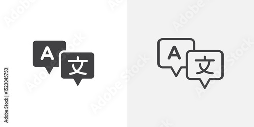 Language icon vector symbol for mobile apps and website UI designs.