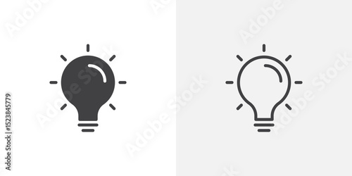 Light bulb icon vector symbol for mobile apps and website UI designs.