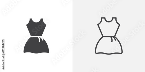 Dress icon vector symbol for mobile apps and website UI designs.