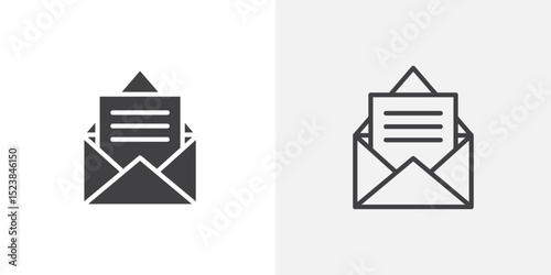 Email icon vector symbol for mobile apps and website UI designs.