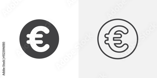 Euro icon vector symbol for mobile apps and website UI designs.