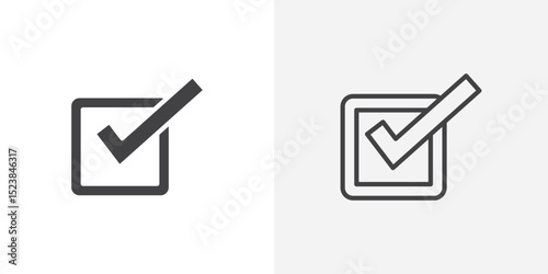 Check mark icon vector symbol for mobile apps and website UI designs.