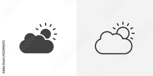 Cloudy Day icon vector symbol for mobile apps and website UI designs.