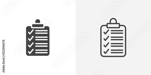 Clipboard icon vector symbol for mobile apps and website UI designs.