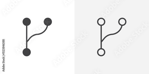 Code branch icon vector symbol for mobile apps and website UI designs.