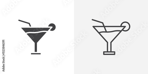 Cocktail icon vector symbol for mobile apps and website UI designs.