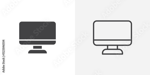 Desktop icon vector symbol for mobile apps and website UI designs.