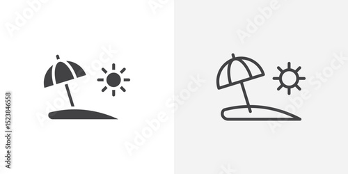Beach icon vector symbol for mobile apps and website UI designs.