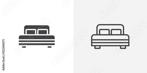 Bed icon vector symbol for mobile apps and website UI designs.