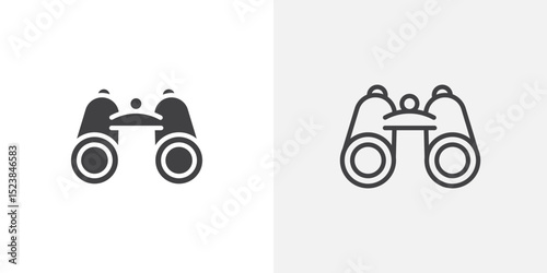 Binoculars icon vector symbol for mobile apps and website UI designs.