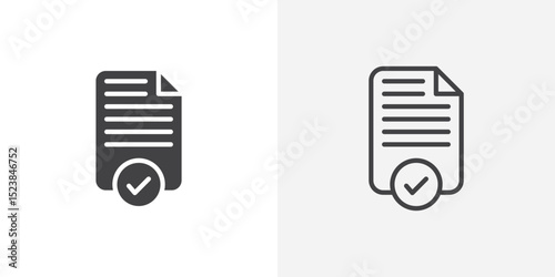 Accept document icon vector symbol for mobile apps and website UI designs.