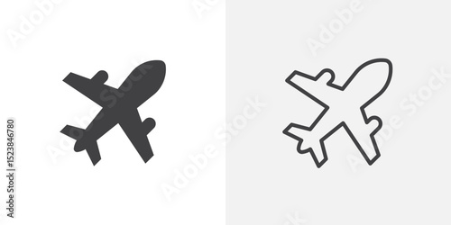 Airplane icon vector symbol for mobile apps and website UI designs.