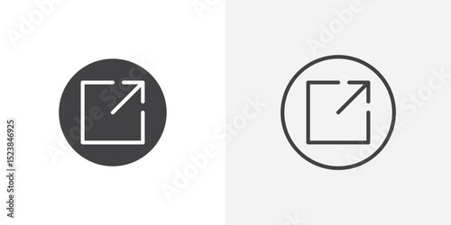 External link icon vector symbol for mobile apps and website UI designs.