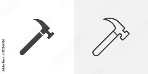 Hammer icon vector symbol for mobile apps and website UI designs.