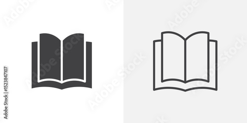 Open Book icon vector symbol for mobile apps and website UI designs.
