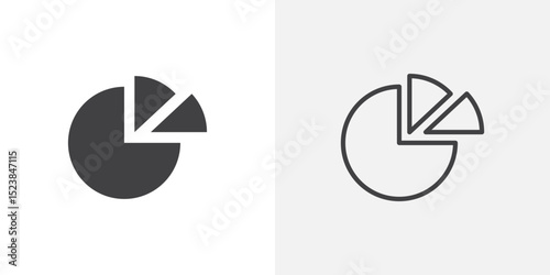 Pie chart icon vector symbol for mobile apps and website UI designs.