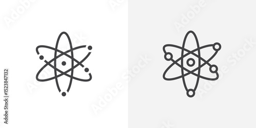 Atom icon vector symbol for mobile apps and website UI designs.