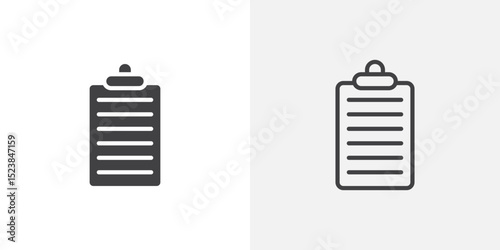 Clipboard icon vector symbol for mobile apps and website UI designs.