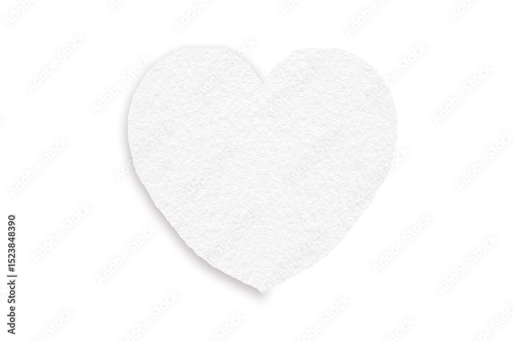 Fototapeta premium Isolated white paper heart shape on transparent background. Valentine's Day. Red heart with shadow. Love. Illustration