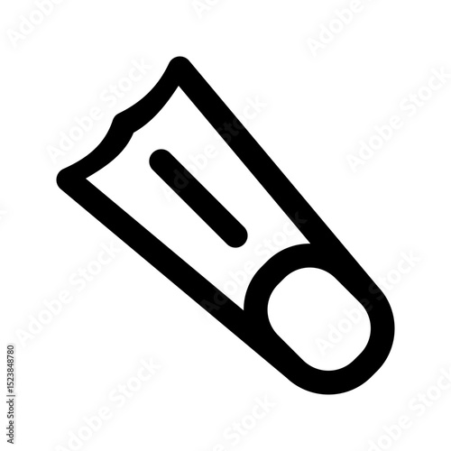 Summer holiday icon. Swimming flippers icon, simple outline design, representing diving, swimming, or underwater gear, suitable for water sports, beach activities, or pool fun.