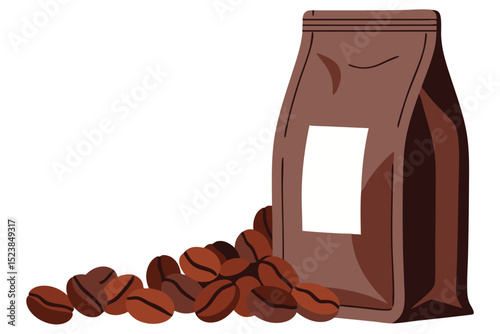 Fresh Coffee Beans in a Bag with Aromatic Aroma for Morning Caffeine Boost