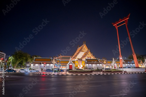 Wat Suthat Thepwararam with The Giant Swing, is a royal Buddhism temple of the first grade, one of ten such temples in Bangkok and located in the combretum grove